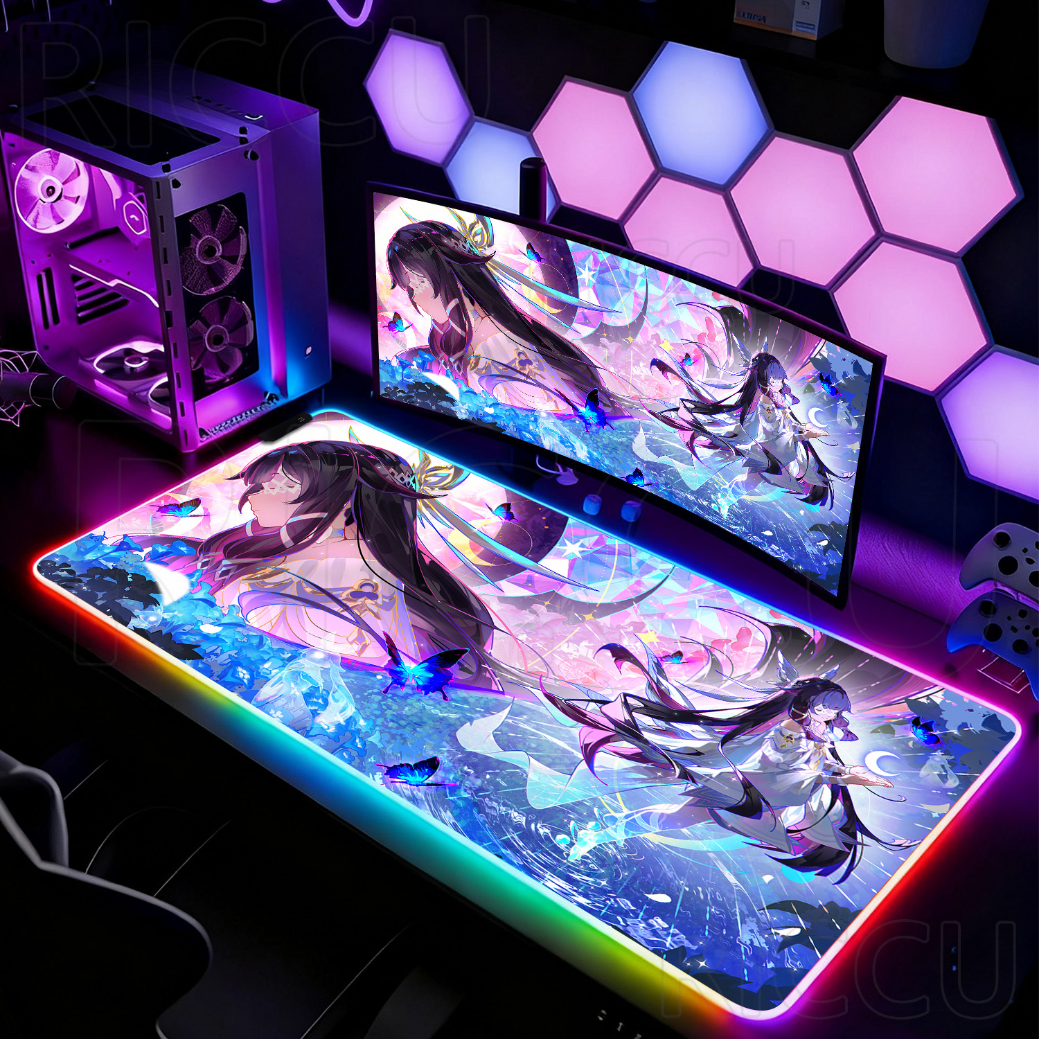 Pc Gaming Girl - RGB HD XXL Cute Genshin Impact