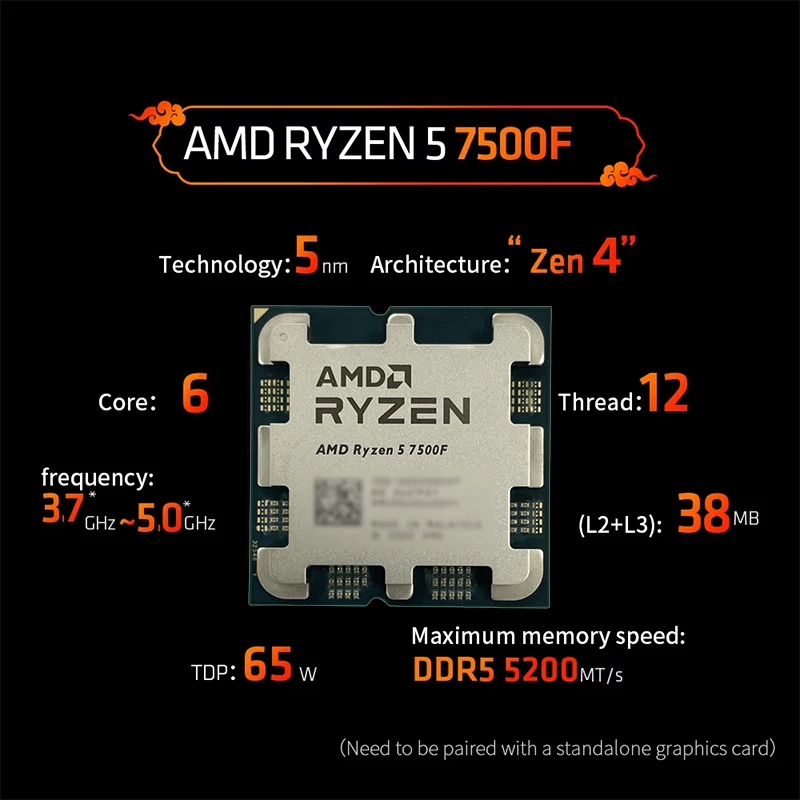 AMD Ryzen 5 7500F 3.7GHz 6-Cor – Pc Gaming Cpu Bewertung und Preis