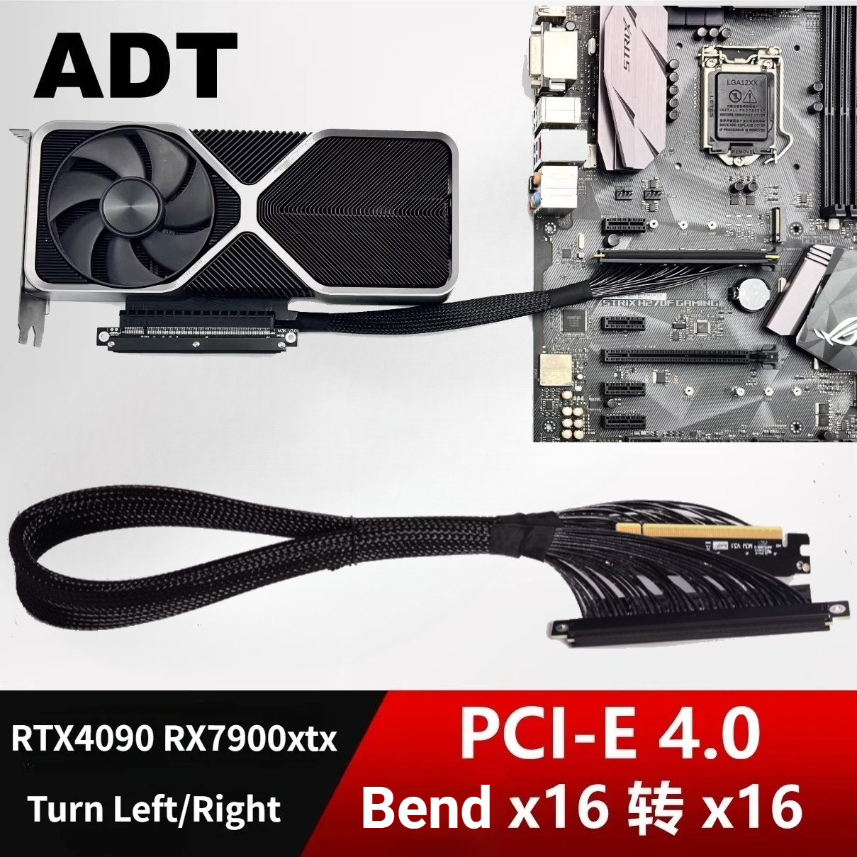 ADT New Dual Reverse Riser Cab – Pcie Riser Cable Bewertung und Preis