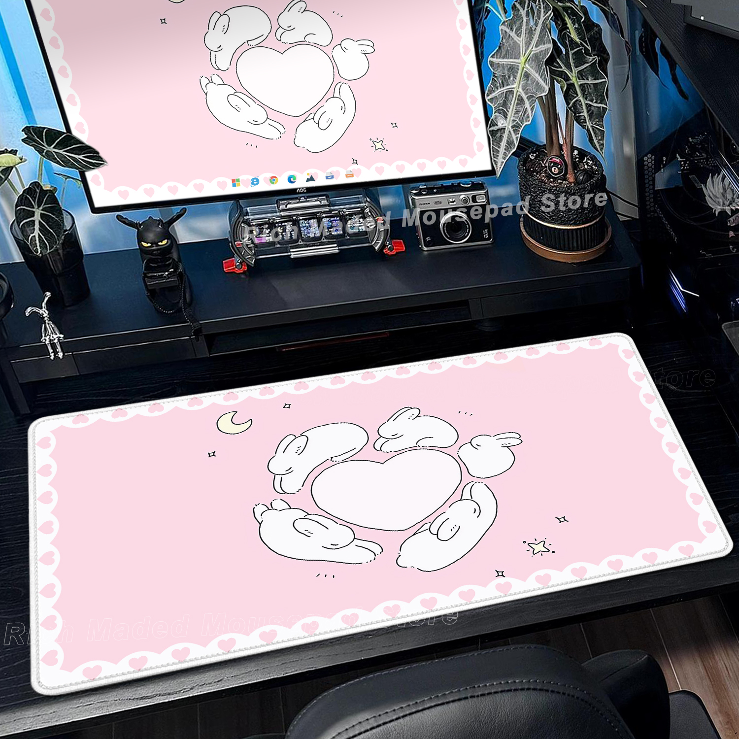 Pink Rabbit Mouse Pad XXL Cute – Pc Gaming Pink Bewertung und Preis